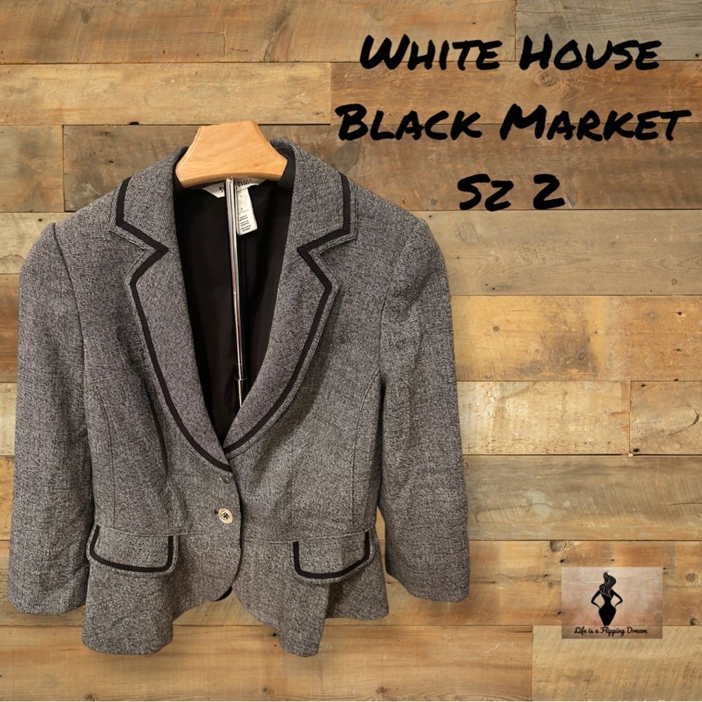 White House Black Market Sz 2 Grey Women’s Blazer